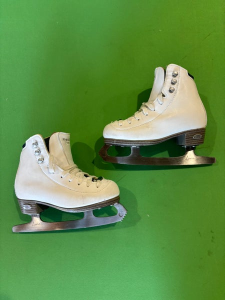 Riedell Emerald Figure Skates | Size: Junior 12.5 | Riedell Eclipse Luna Blades