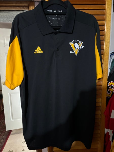 NEW Pittsburgh Penguins NHL Adidas Center Ice Climachill Black Game Polo Shirt XL Team Issue