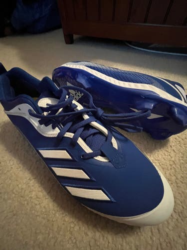Blue Men's Size M 15.0 (W.16.0) Adult Adidas Icon 6 bounce Low Top Molded Cleats (New)