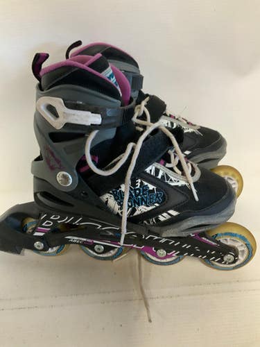 Used Rollerblade BLADE RUNNER 1-4 Junior Rec Fitness Skates Black Adjustable 11823-S000037126