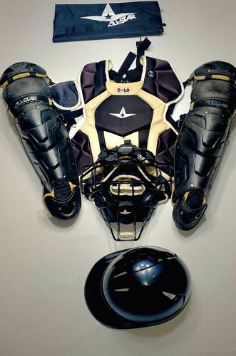 All-Star System 7 Intermediate Catcher's Set- Pre-Owned (Black/Vegas Gold)