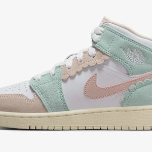 Air Jordan 1 Mid DZ5361-100 GS Sneaker Kids 6Y Multicolor Lifestyle Shoes HTAT82