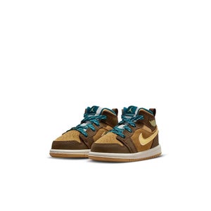 Nike Air Jordan 1 Mid SE DZ6339-200 Toddler US 8 Brown Lifestyle Shoes HTAT133