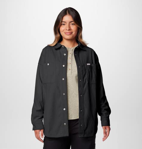 Columbia Blue Point Creek Shirt Jacket Women Shark Corduroy Button Front JAX1009