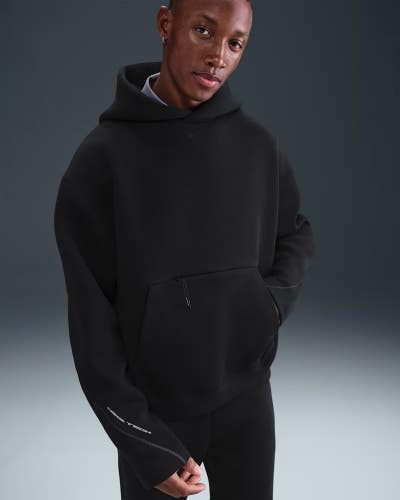 Nike Tech Hoodie Men's Black Fleece Oversized Long Sleeve Activewear JAX1054