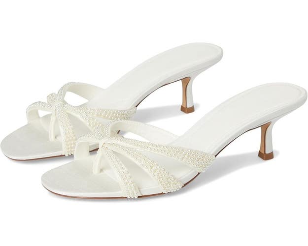 Steve Madden Cary Sandals Women's US 6 Ivory Square Toe Stiletto Heel VER995
