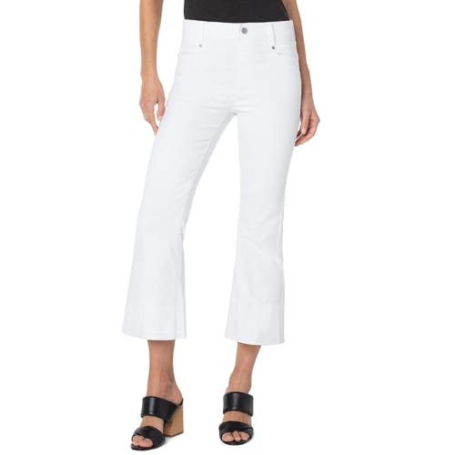 Liverpool Los Angeles Gia Glider Jeans Women's 12 White Denim Cropped GBO2299