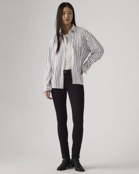 Levi's 711 Jeans Women's 28 Soft Black Denim Stretch Skinny Leg Mid-Rise GBO2305