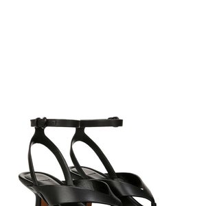 Vince Julian Sandals Women's US 6 Black Leather Ankle Strap Kitten Heel VER1023