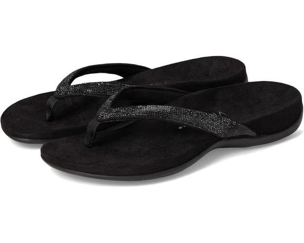 Vionic Dillon I8006F1001 Sandals Women's US 5 Black Fabric Slip-On Slide VER990