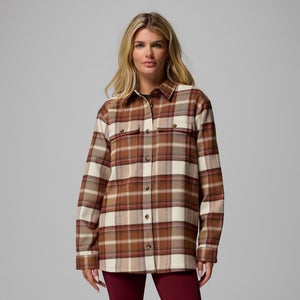 Columbia Blue Point Creek Shirt Jacket Women's Camel Brown Buffalo Check JAX1016