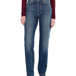 Levi's Ribcage 79078-0016 Jeans Women 29 Blue Denim Stretch Straight Leg GBO2300