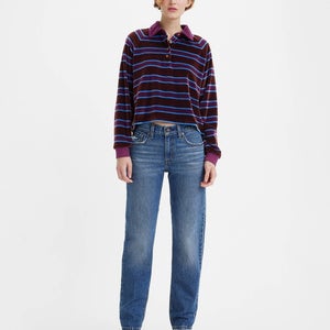 Levi's Middy Jeans Women 32x31 Blue Denim Dark Wash Straight Leg Zip Fly GBO2230