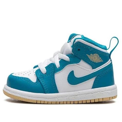 Air Jordan 1 Mid DQ8425-400 Toddler US 10c White Blue Lifestyle Shoes HTAT89