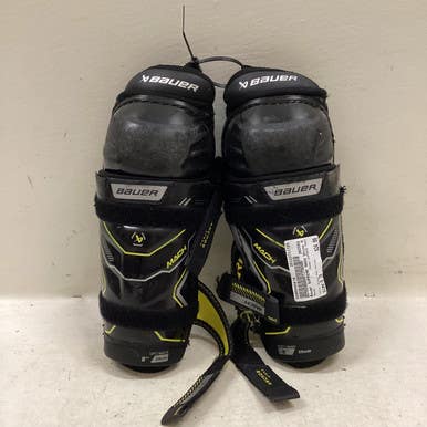 Used Bauer SUPREME MACH Youth Shin Guards Black And Yellow 8" 11725-S000495878