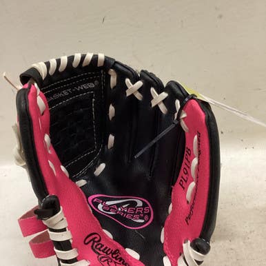 Used Rawlings PL91PB BB/SB Glove T-ball Black And Pink 9" 11725-S000495989