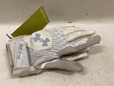 Used Under Armour BB/SB Batting Gloves White LG 11725-S000496287