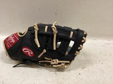 Used Rawlings H115FBMB RH Throw Fastpitch Gloves Black And Tan 11 1/2" 11725-S000497512