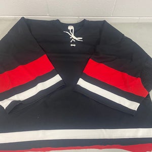 Black Goalie Cut Men's Athletic Knit Jersey (New)