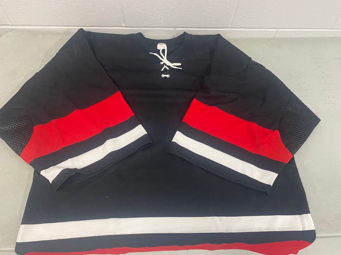 Black Goalie Cut Men's Athletic Knit Jersey (New)