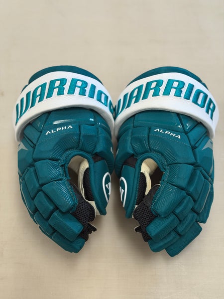 Sharks Warrior Alpha LX3 NHL Team Stock Gloves 15" - Teal