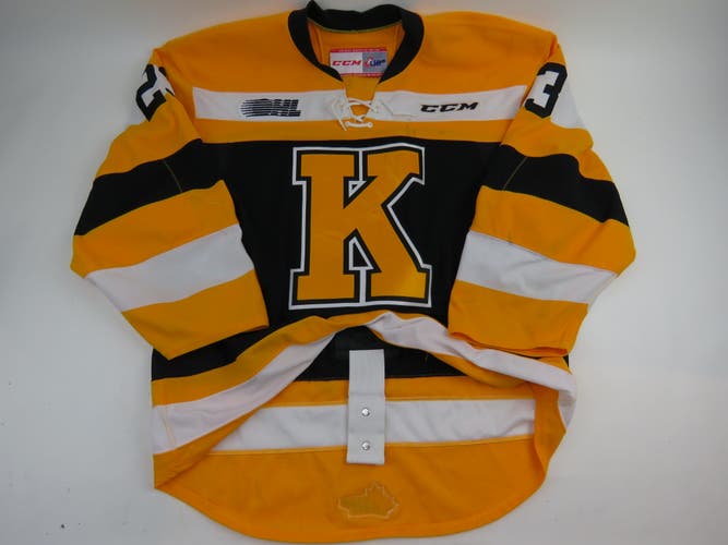 CCM Kingston Frontenacs OHL Pro Stock Game Worn Hockey Jersey #23 BURNIE Size 56