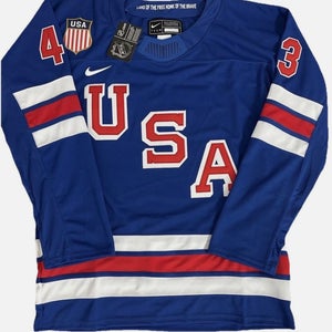 Quinn Hughes Team USA Navy 2026 Olympic Jersey Mens XL New With Tags