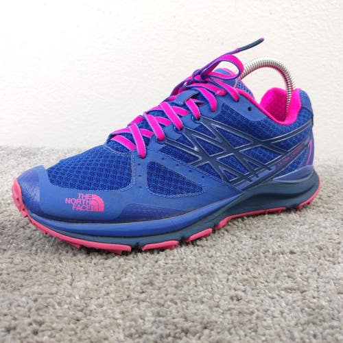 The North Face Ultra Cardiac Womens Size 7.5 Running Shoes Vibram Blue Pink Low