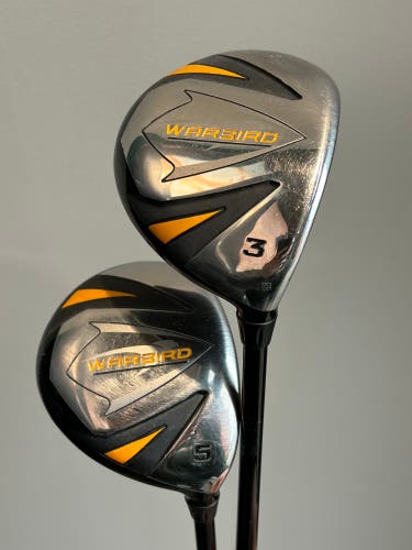 Used Men's Callaway Warbird Right Handed 3 & 5 Wood Combo Set | Stiff Flex | 55 Gram Graphite Shafts