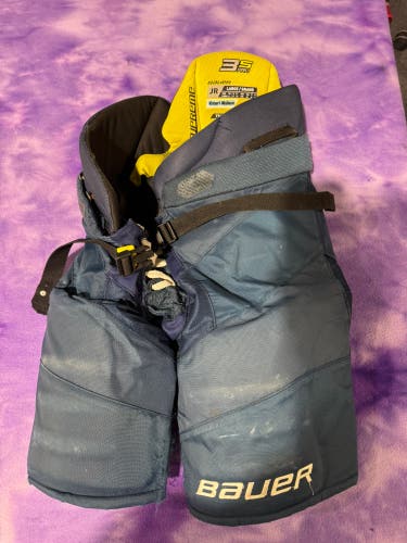 Blue Junior Medium Bauer Supreme 3S Pro Hockey Pants (Used)