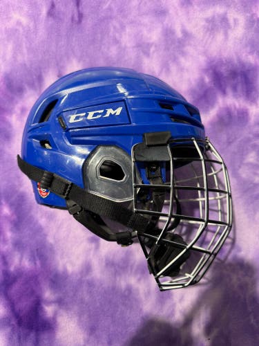 Blue Medium CCM Tacks 910 Helmet (Used)