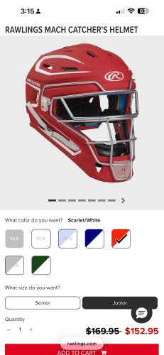 Rawlings Mach Catcher's Mask (New)