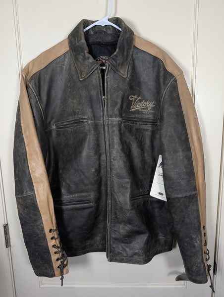 Victory Santa Fe Leather Motorcycle Riding Jacket Vintage Mens Size XL
