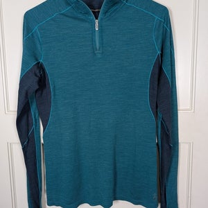 Smartwool 250 Merino Wool Baselayer 1/4 Zip Pullover Womens Size: M Teal Green