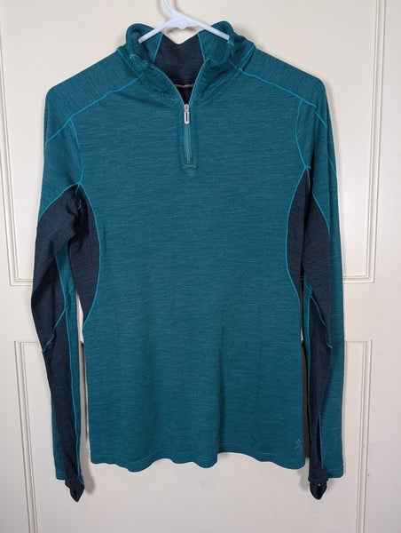 Smartwool 250 Merino Wool Baselayer 1/4 Zip Pullover Womens Size: M Teal Green