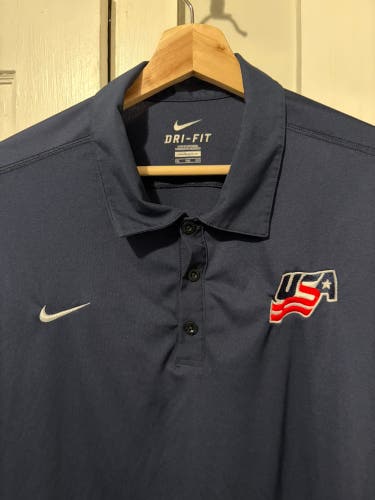 Team Issued USA Hockey XXL Men's Nike Dri-Fit Golf Shirt (Used)