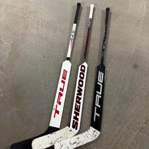 Bundle - 3x Full Right Goalie Sticks 25" (x2) and 27” (x1) Paddle (Used)
