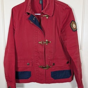Vintage Ralph Lauren Jeans Co Firemen Lobster Clasp Crest Work Chore Jacket PM