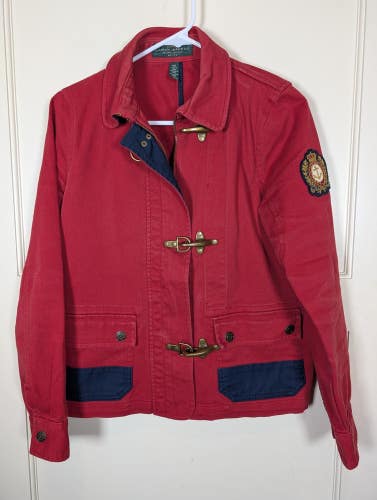Vintage Ralph Lauren Jeans Co Firemen Lobster Clasp Crest Work Chore Jacket PM