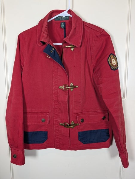Vintage Ralph Lauren Jeans Co Firemen Lobster Clasp Crest Work Chore Jacket PM