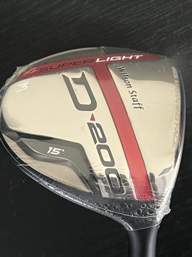 NEW Wilson D200 3 Fairway Wood 15* UST Mamiya Elements Chrome 49FR Reg Mens RH