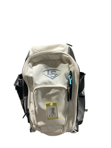 Used Louisville Slugger WHT/BLK BACKPACK BAG BB/SB Player Backpack White 11834-S000046014
