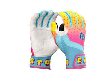 New WALK OFF ETHOS TBALL NEON YELLOW/PINK SPRING BREAK BATTING GLOVES 11834-EASE00718356