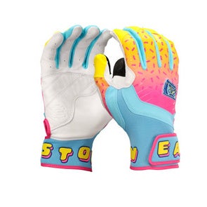 New WALK OFF ETHOS YOUTH NEON YELLOW/PINK SPRING BREAK BATTING GLOVES 11834-EASE00718335