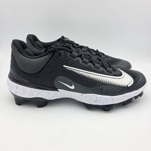 Nike Alpha Huarache Elite 4 Low MCS 'Black Dark Smoke Grey' Baseball Cleats Sz 11.5