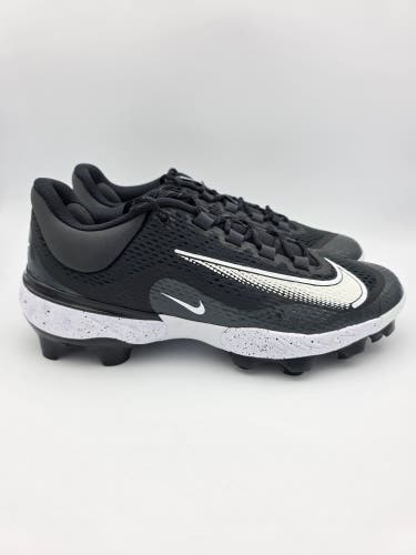 Nike Alpha Huarache Elite 4 Low MCS 'Black Dark Smoke Grey' Baseball Cleats Sz 11.5