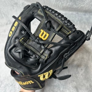 Black Wilson A950 RH Infield Baseball Glove 11.5" (Used)