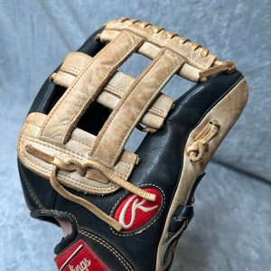 Black Rawlings Gold Glove Elite RH Outfield Baseball Glove 12" (Used)
