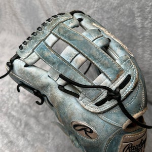 Blue Rawlings Heart of the Hide LH Outfield Baseball Glove 12.75" (Used)