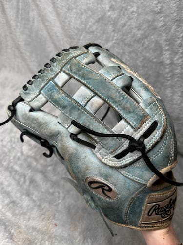 Blue Rawlings Heart of the Hide LH Outfield Baseball Glove 12.75" (Used)